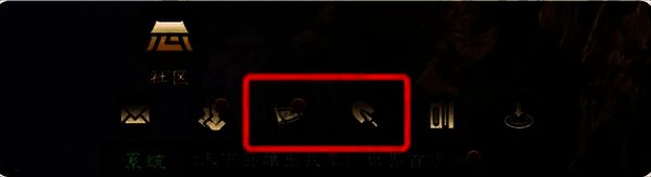 大地图界面展示，左下角第三个图标被高亮标记