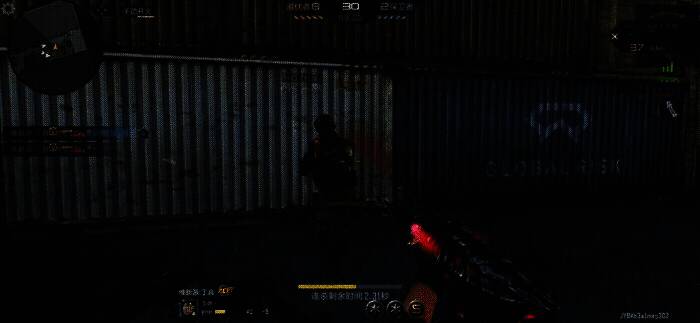 AK47-黑武士觉醒武器特写，枪身呈现黑色金属质感，带有炫酷特效