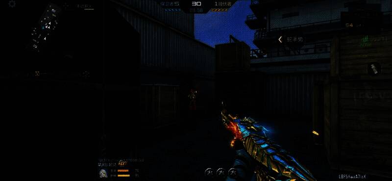 AK47-黑武士觉醒-渊龙皮肤展示，枪身呈现深邃黑曜石质感，带有红色能量流动特效