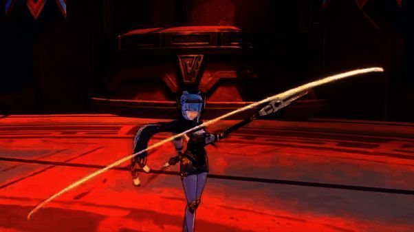 伊涅芙发动元素爆发，薇尔琪塔飞向敌人造成范围雷伤