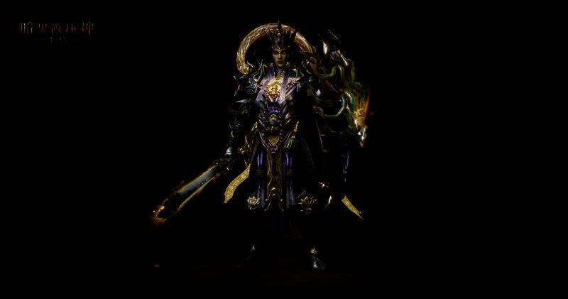 《暗黑破坏神:不朽》水云赋时装与光环组合展示,视觉效果华丽