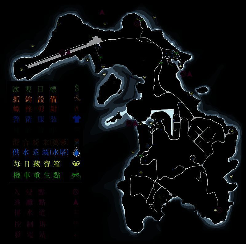 GTAOL佩岛劫案完整任务地图，包含所有关键点位与路线规划