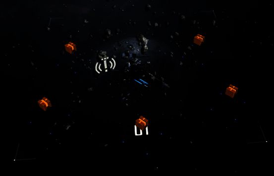 无人机表演场景，基地上空有炫目灯光特效