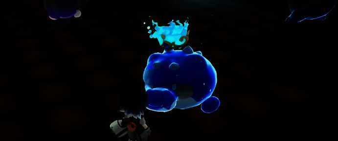 玩家角色与潮潮鳄对战画面，展示站位与技能对抗