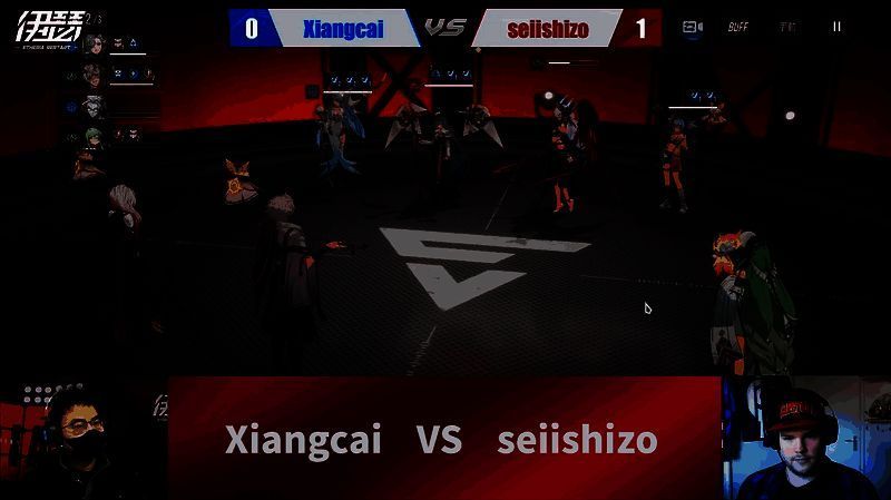《伊瑟》融合杯邀请赛选手对战画面，选手们正在进行紧张刺激的RTA对决