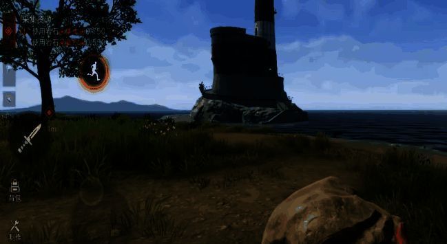 牧场机械工坊内展示的飞机模型，周围有交易柜台与工作人员