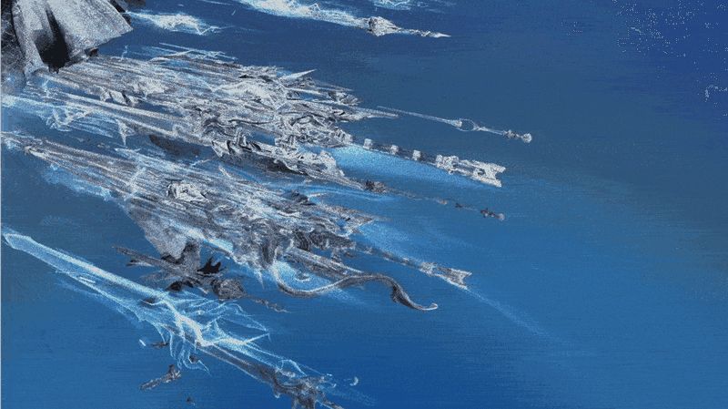 诸天剑来完整形态展示，主剑高悬，小剑环绕，电光翻腾