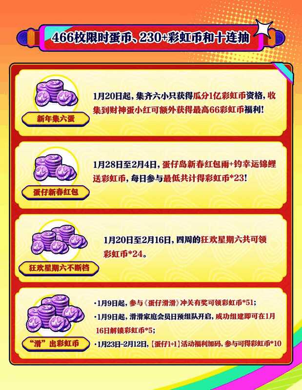 蛋仔角色穿着春节限定装扮,手持红包,背景为灯笼和烟花特效