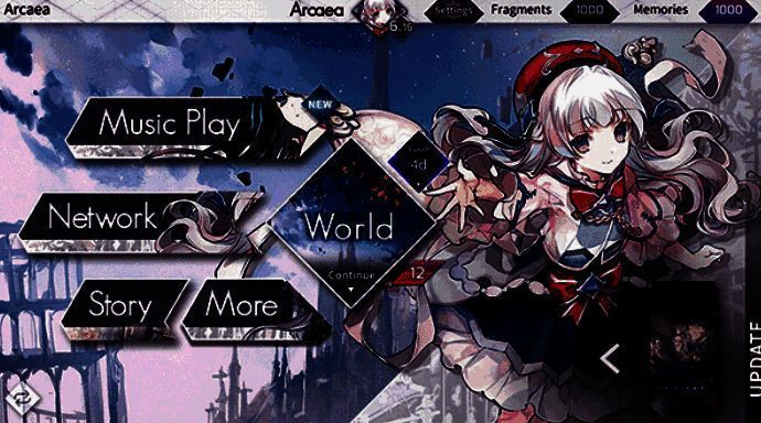 Arcaea游戏实机画面，展示3D音符下落与判定机制