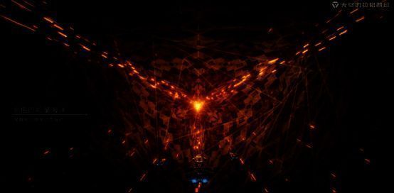 舰船穿越星门瞬间，金色分形图案在太空中绽放，视觉效果惊艳