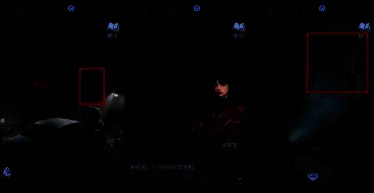 山洞内悬挂布条的细节画面，布条颜色明显，图案数量清晰可见