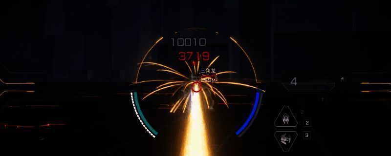 《解限机》中阿奎纳机甲战斗场景,手持射束炮正在进行远程火力压制