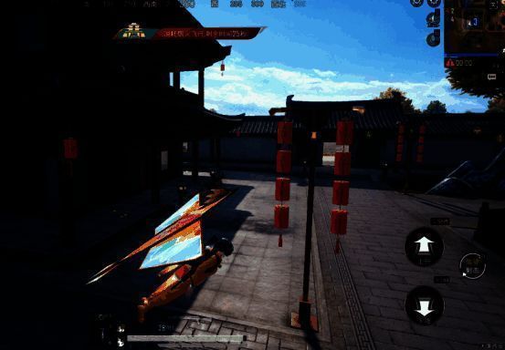 玩家驾驶霹雳车在街道上疾驰,火神炮对准前方敌人