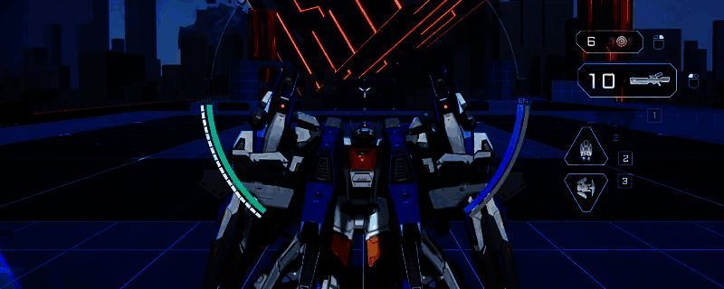 阿奎那机甲在战斗中释放机动射束炮，能量光束划破战场