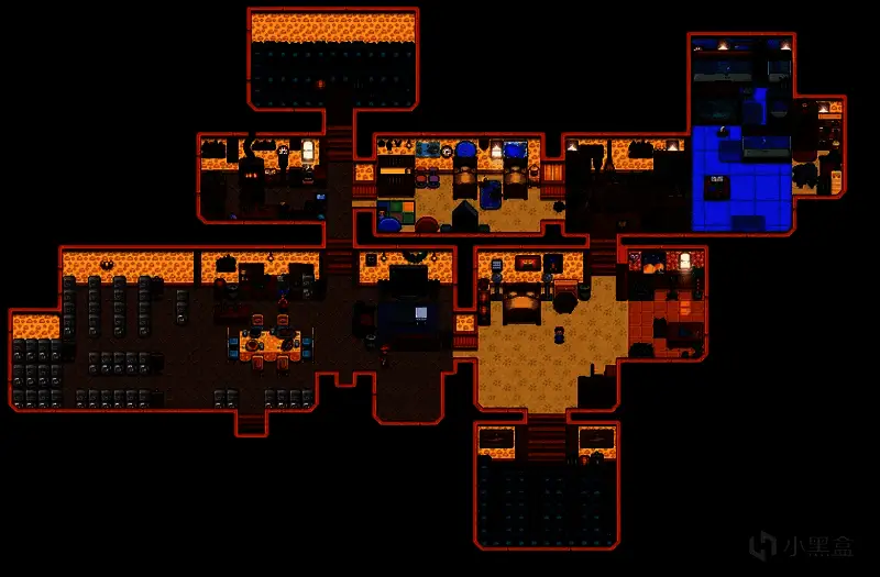 住宅扩建完成后的整体结构图，新增多个生活区域