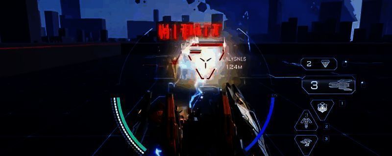 飓风机甲释放能量爆破炮的战斗画面,电浆弹道划破空气,视觉效果炫目