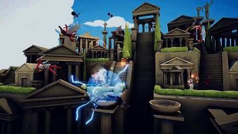 游戏中诸葛亮骑龙戴魔戒霸气登场，敌方士兵纷纷被炸飞，场面极度混乱又搞笑