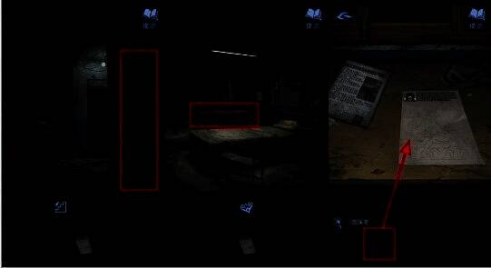 玩家手持圆珠笔在昏黄灯光下描摹神秘符号，纸面逐渐浮现红色字迹