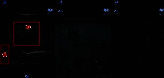 玩家在昏暗房间内面对布满灰尘的玻璃窗,上面映出诡异符号投影