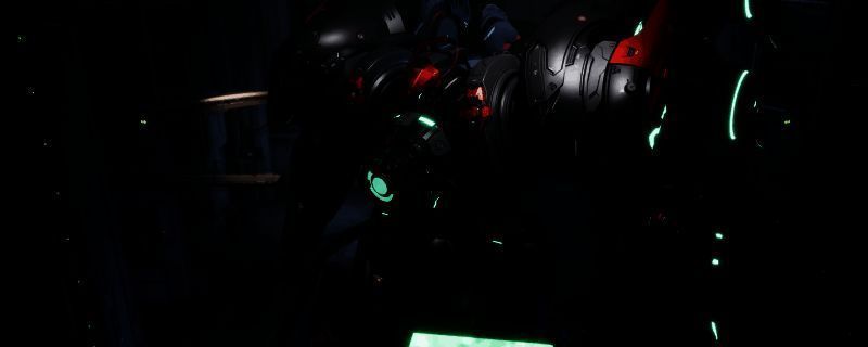 解限机游戏中赤霄机甲采用大魔高达涂装的效果图,红灰配色极具辨识度,机甲轮廓硬朗炫酷