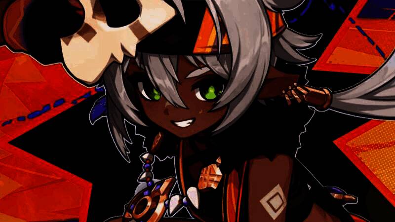 伊安珊角色形象展示，身穿运动装束，手持哑铃造型武器，笑容自信阳光