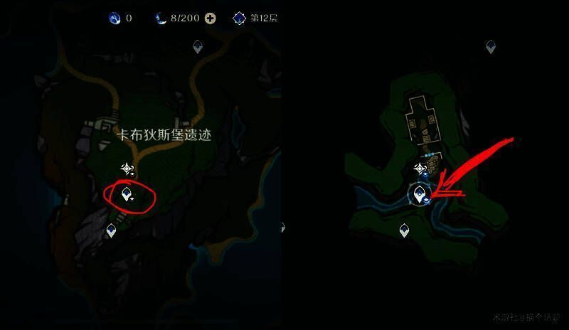 角色站在镜子门前准备进入，光影交错营造出神秘氛围