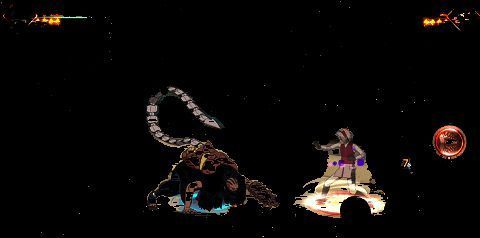 敌人被扎入地面，处于抓取状态