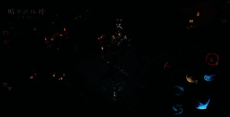 游戏内角色正在采集矿堆,手中工具敲击发光矿石,周围散落着不同颜色的矿石资源,界面显示采集进度条