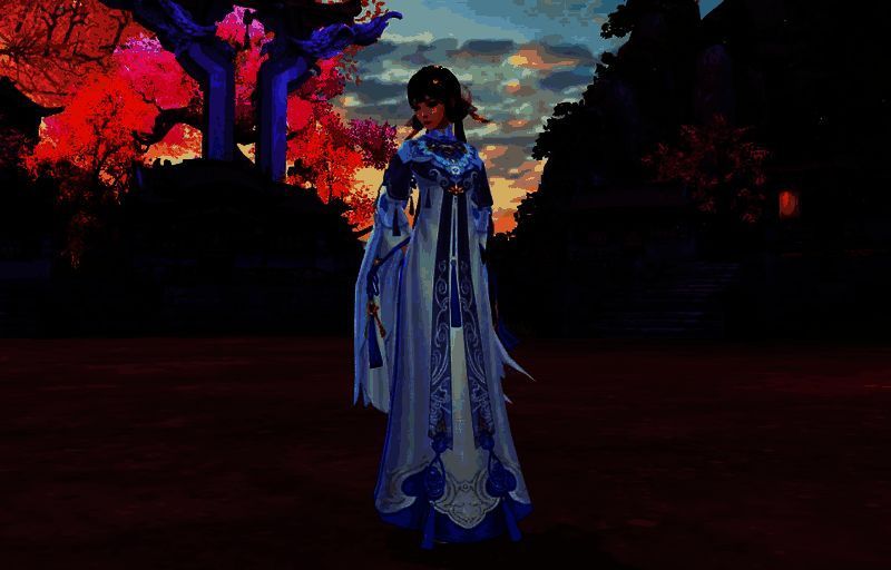 鹿芊锦裘与千灯明宵时装对比图，角色在花灯下翩然起舞