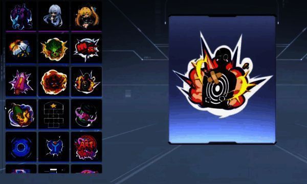 游戏商城表情包分类页面，展示多款可购买的表情图标，配有价格标签和预览动画按钮