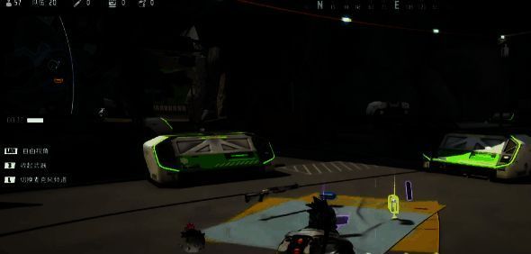 玩家在高级资源区角落隐蔽观察，准备伏击对手