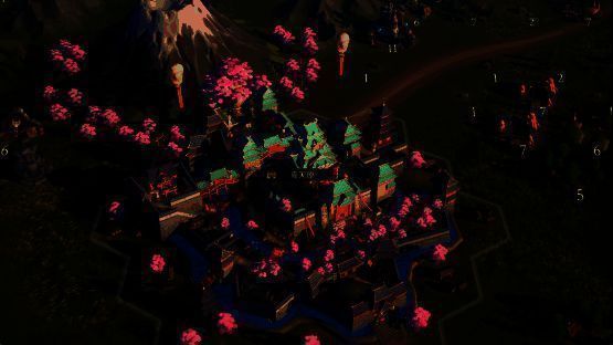 四大阵营主城概念图,分别对应森林、沙漠、雪原与黄金城邦风格