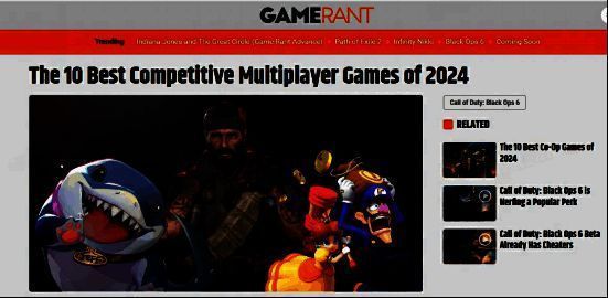 GameRant发布2024年度十大多人游戏榜单,《漫威争锋》赫然在列
