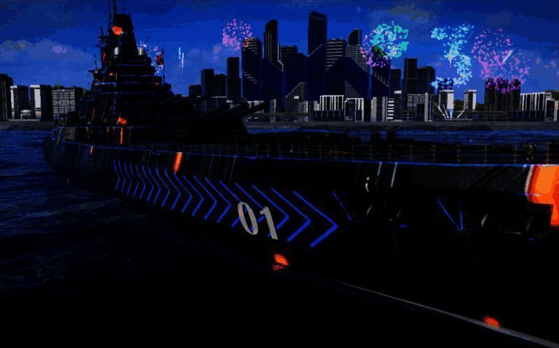 华清号侧面视角图，流线型舰体搭配蓝黑配色，展现现代战舰美学