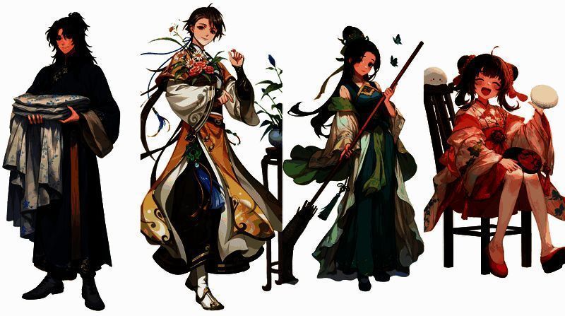 全新船员立绘展示，清泉身着淡青色浴衣，手持香囊，气质清雅脱俗