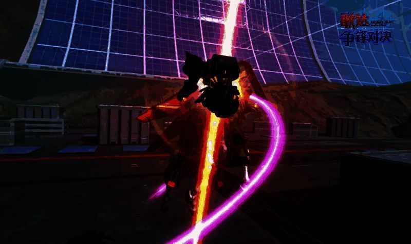 尊者敢达施展普通格斗连击，拳脚交错间光效炸裂