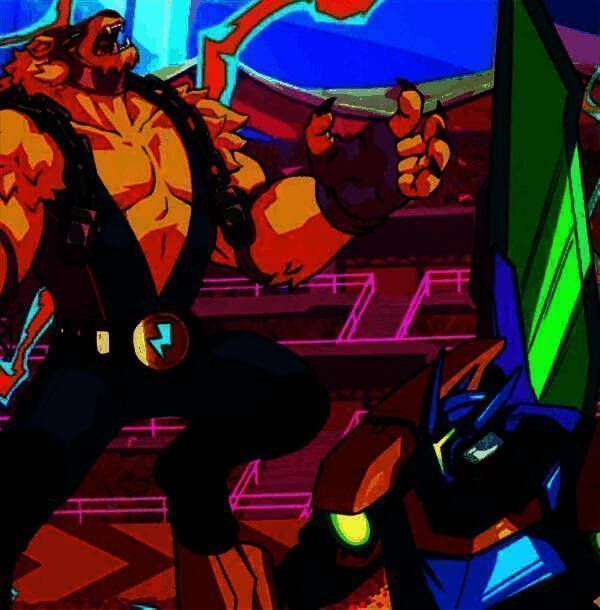 沃利贝尔摔跤手皮肤局部特写，肌肉虬结，佩戴金属护腕，眼神凶狠