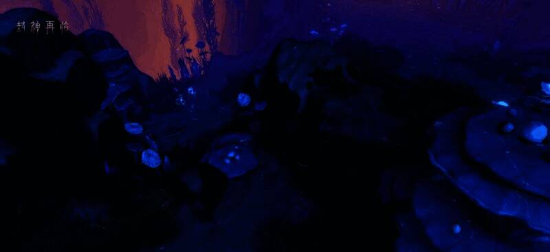 修仙者手持法器在龙渊深处与巨兽激战,水浪翻腾,雷光闪烁,背景隐约可见藏宝洞穴