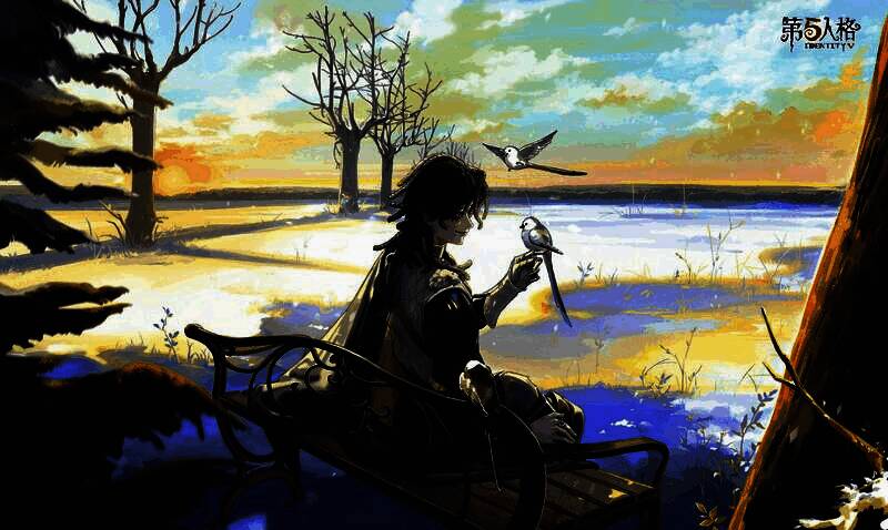 丽江古城雪景与《第五人格》大雪活动展台交相辉映，灯笼高挂，氛围温馨