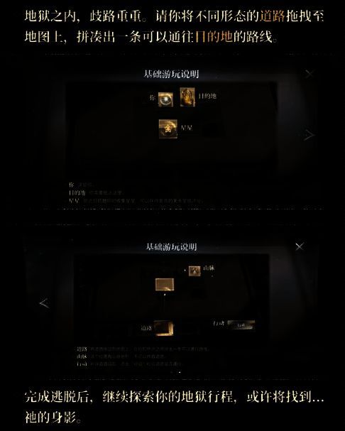 玩家角色从昏暗牢笼中苏醒，四周弥漫着红色雾气，上方浮现‘你醒了？这里是……地狱’的文字对话框