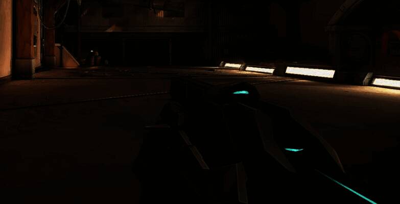 獠犬射击动态演示图，显示三连发点射轨迹稳定，弹道集中于目标区域