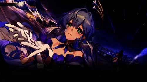 停云身穿仙舟服饰，眼神坚定地望向前方，背景浮现幻胧的虚影，象征其双重身份的纠葛