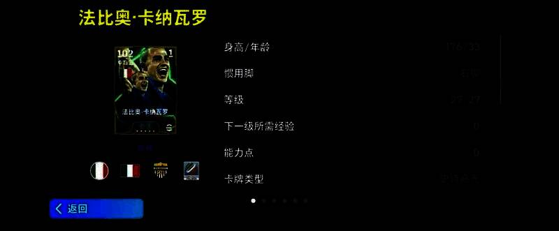 双增能史诗高光卡纳瓦罗游戏卡面展示，蓝衣队长目光坚定，背景为意大利国家队徽与金色光效