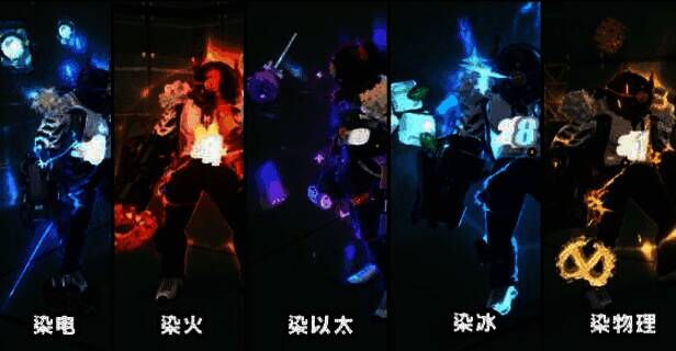 技能界面展示不同角色命中后触发的异常类型与染色属性对比图，清晰标注雅与仪玄的特殊机制差异