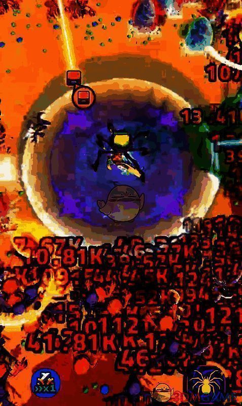 技能演示图：地面上布满发光蛛网，敌人被困其中行动迟缓，周围有紫色能量波动