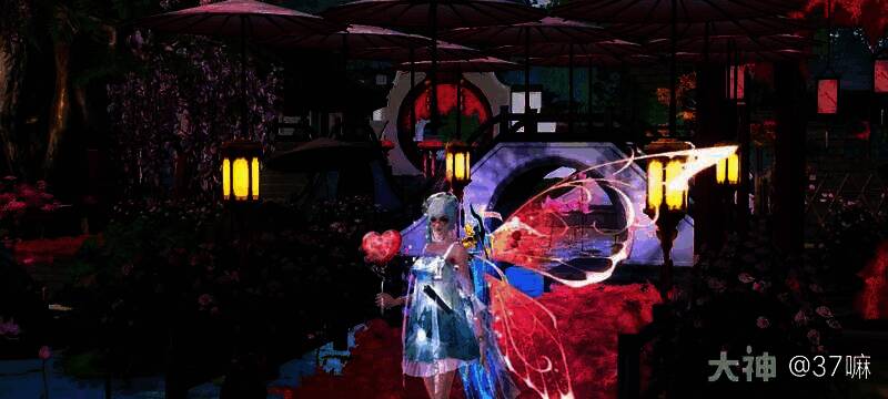 多位玩家集体展示【庄生梦蝶】羽翼，场面壮观