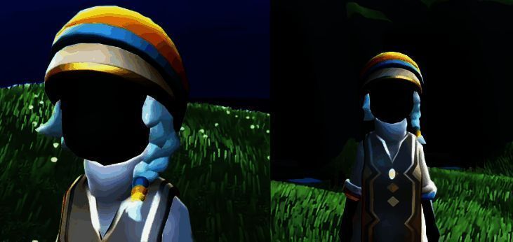 光遇2025缤纷飞行日新装展示图，包含一款带有几何图案的裤子和另一件时尚上装，支持多色染色预览