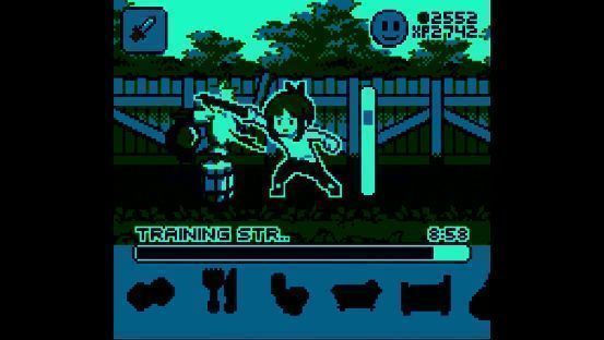 四格插画展示勇者女儿从蛋到英雄的成长过程，风格温馨可爱