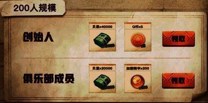 规模达标提示弹窗：‘恭喜您的俱乐部突破200人，全服奖励已解锁！’