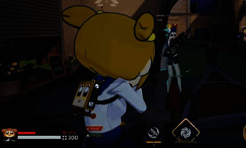 大头乱斗模式中角色使用近战武器激烈搏斗,特效夸张